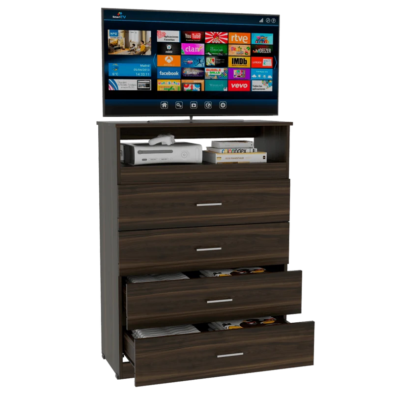 Organizador Barlovento, Caoba, con Cuatro Cajones