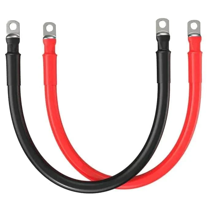 Rich Solar 6 Gauge (AWG) Black and Red Pure Copper Inverter or Battery Cables | Choose Length