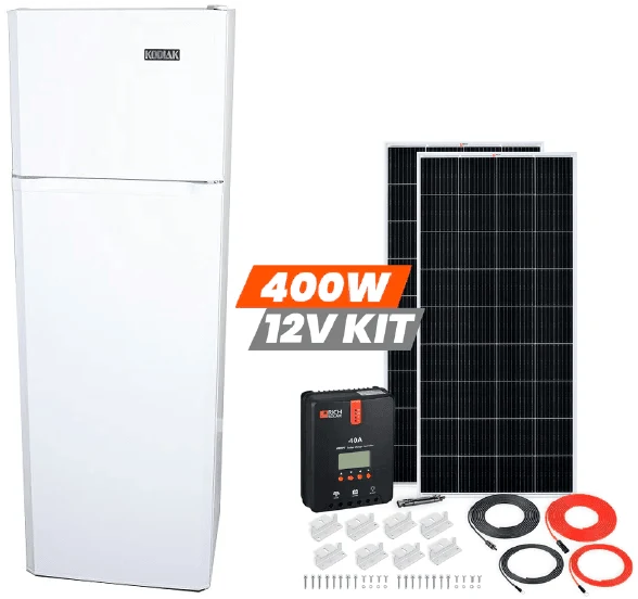 Kodiak 9 cu ft Solar (DC) Refrigerator and 400 Watt Solar Power Kit