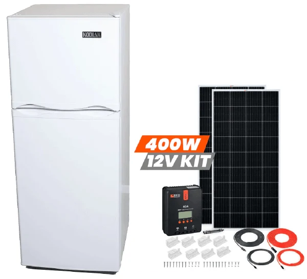 Kodiak 6 cu ft Solar (DC) Refrigerator-Freezer with 400 Watt Solar Power Kit