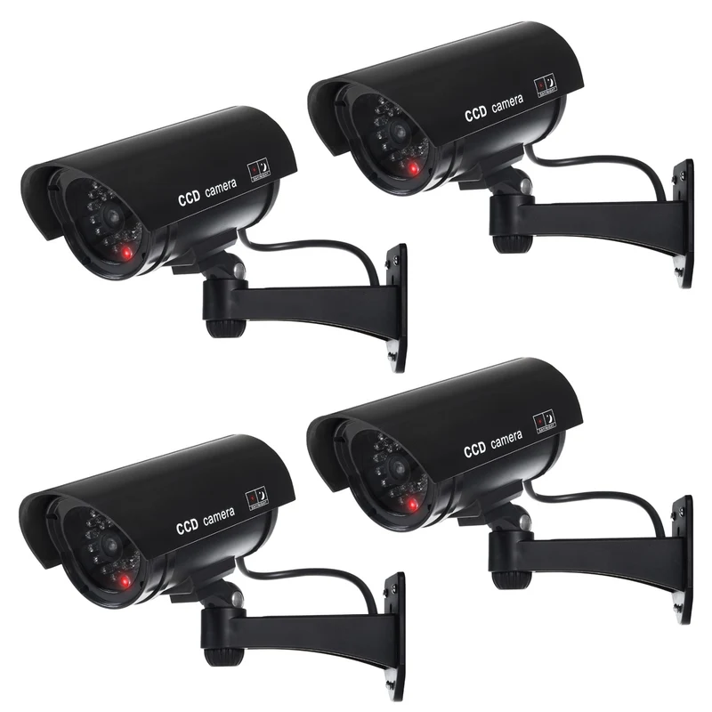 Cámara simulada con LED intermitente IR1100 B IR exterior, Color negro, 4 unidades