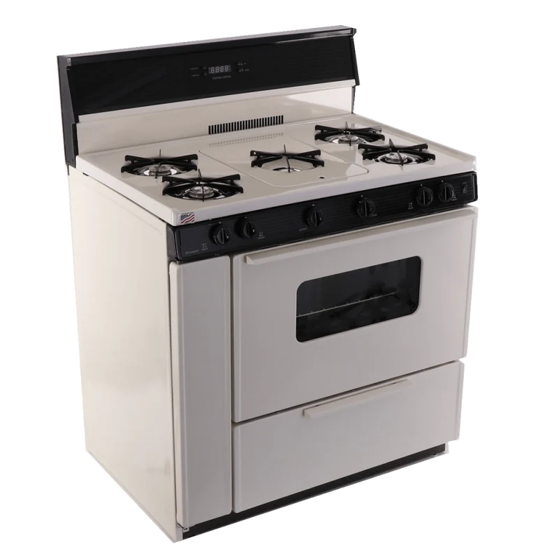 Premier SLK249TP 36" Electronic Ignition Gas Range Biscuit with Black Trim