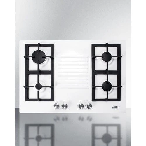 Summit 30" Wide 4-Burner Natural Gas Cooktop (White) GC431W
