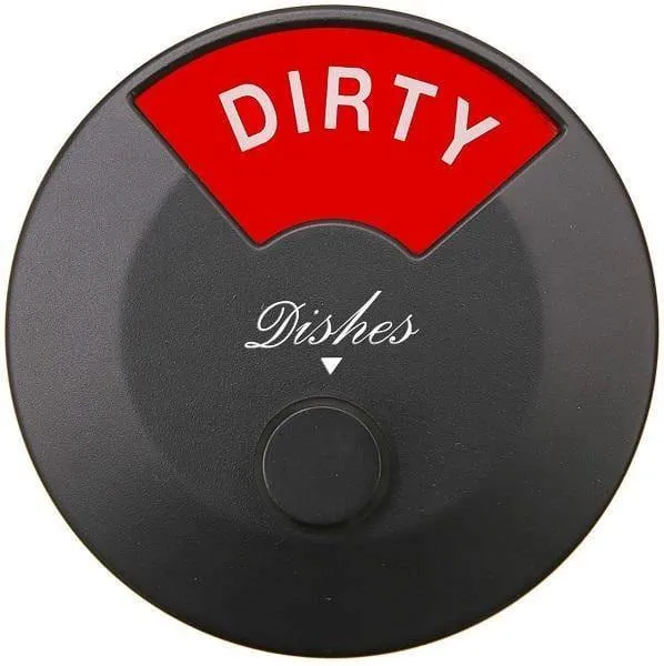 Home Medley Dishwasher Magnet Clean Dirty Sign in Black