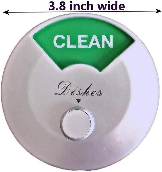 Home Medley Dishwasher Magnet Clean Dirty Sign, Round and Rotating Design, Non-Scratching Magnet and 3M Adhesive Stickers, Perfect Kitchen Gadgets for All Dishwashers (Silver)