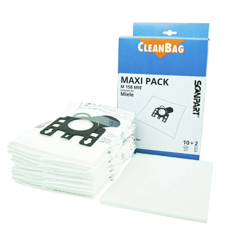 Bolsas para aspiradoras Miele G/H/N, paquete de 10 unidades + 2 filtros