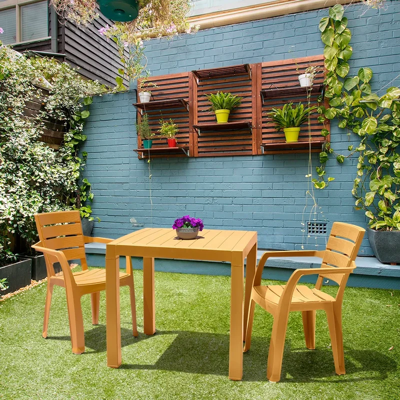 Combo Comedor Barú Trendy (1 Mesa + 4 Sillas con Brazos) Amarillo