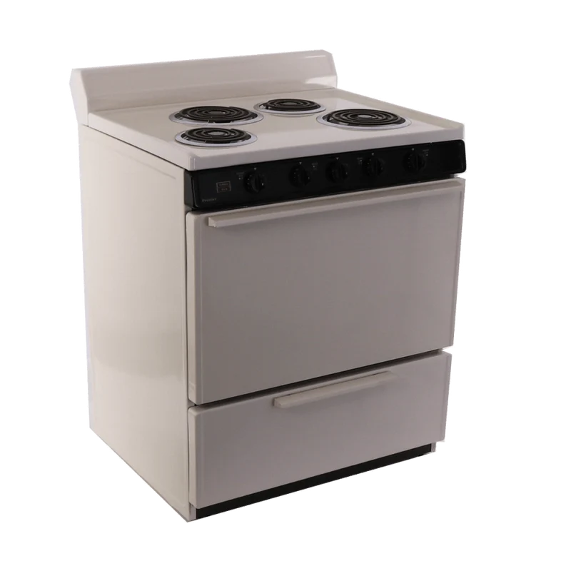 Premier EDK100TP 30" Electric Range Biscuit with Black Trim