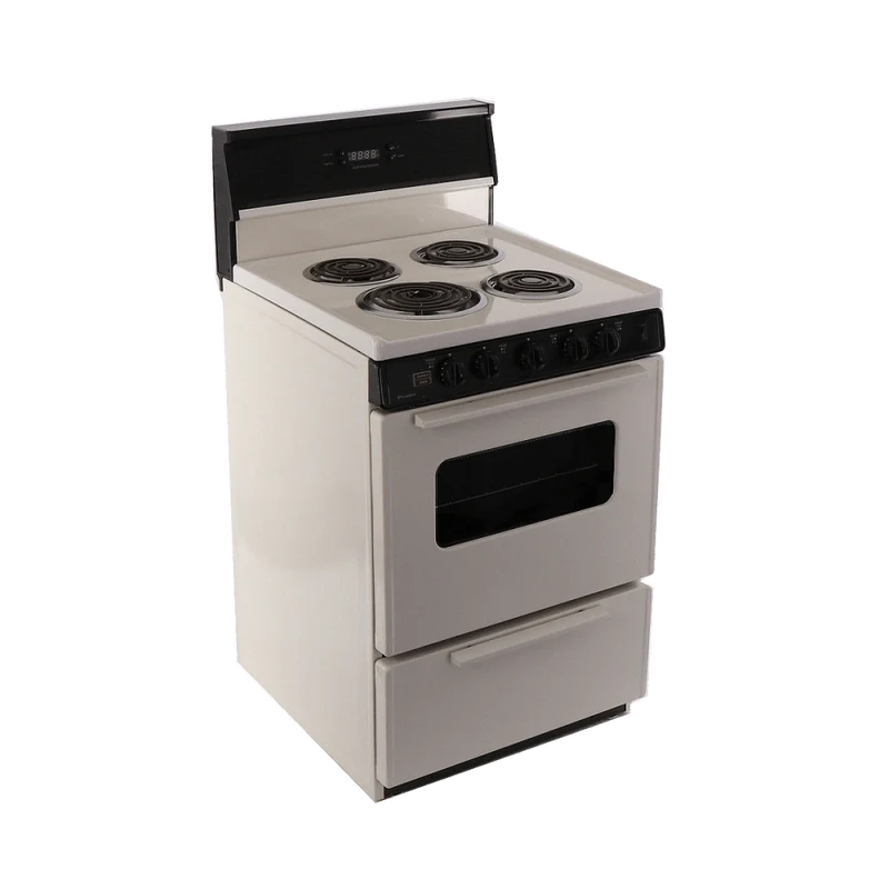 Premier ECK240TP 24" Electric Range Biscuit with Black Trim