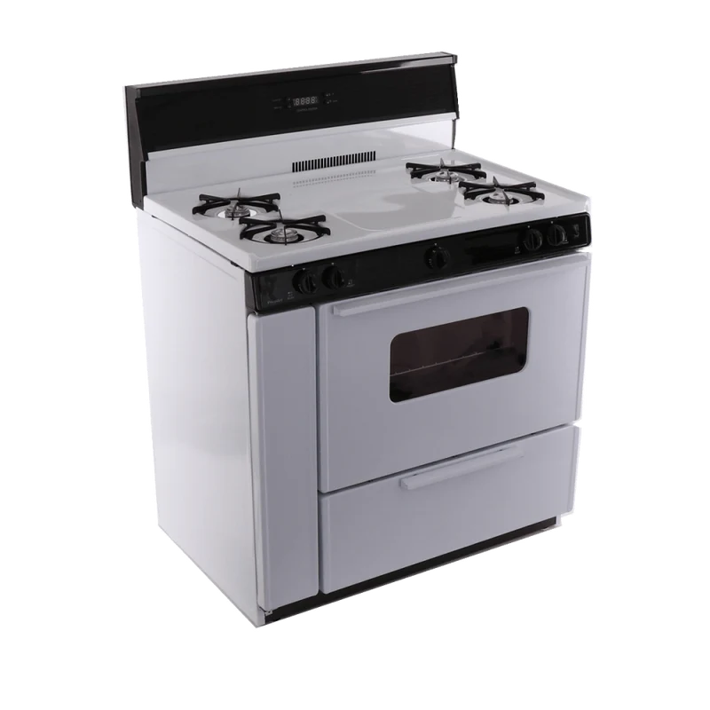 Premier SLK240WP 36" Electronic Ignition Gas Range White with Black Trim