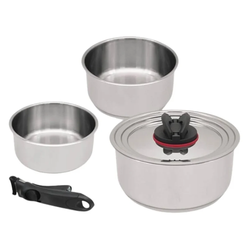 Maestro Juego de 3 cacerolas, mango desmontable, 1,3 1,9 y 2,7 l, MR-3531-5