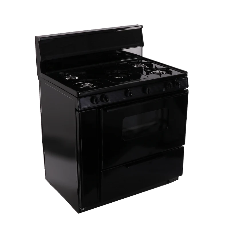 Premier BLK5S9BP 36" Battery Ignition Gas Range 5 Burners Black on Black