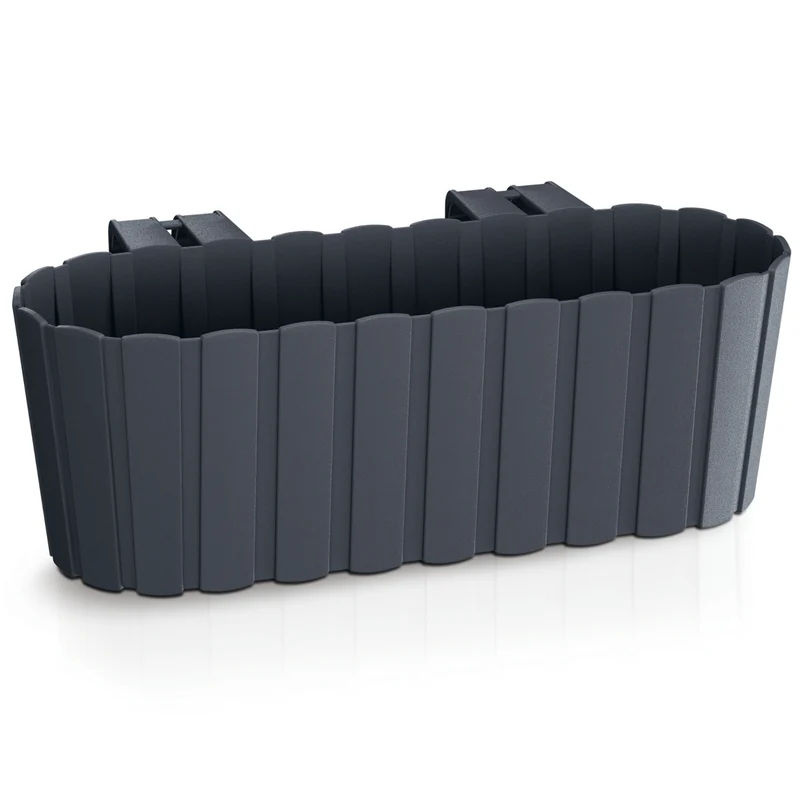 Maceta de barandilla para balcón, caja colgante, vallacaja de flores caja de balcón maceta 4.9L 383x212x130mm Boardee Hook