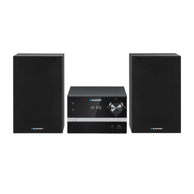 Microtorre Blaupunkt, Bluetooth, radio FM, potencia 20 W RMS, reloj con función de alarma, CD/MP3/USB/AUX, MS9BT