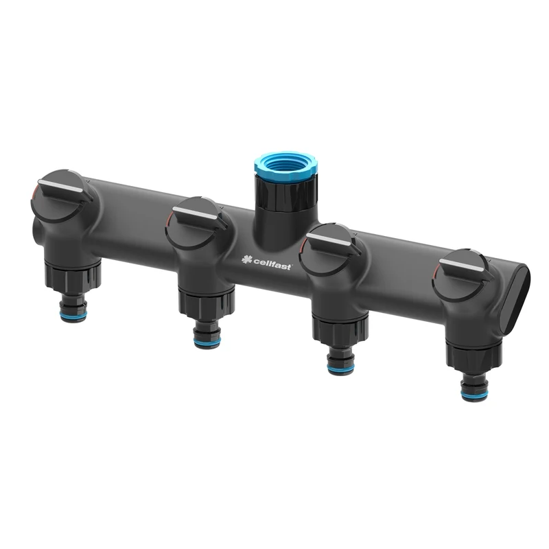 Dispensador de agua ergonómico cuádruple, distribuidor de 4 vías, grifo roscas de 3/4 " y 1" CELLFAST ERGO