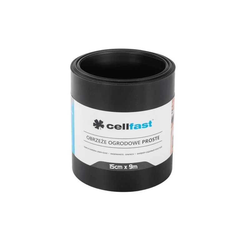 Borde recto para jardín 15cm x 9m Cellfast negro