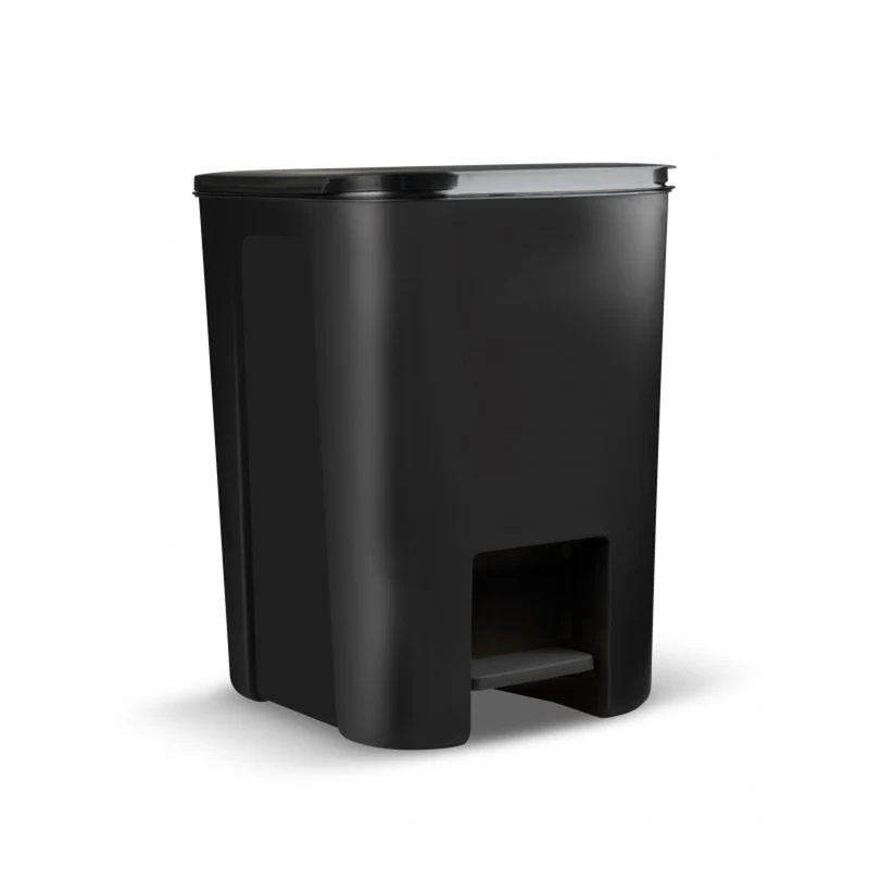 Practic Cubo de basura, con pedal, color negro, 25l, 10104699