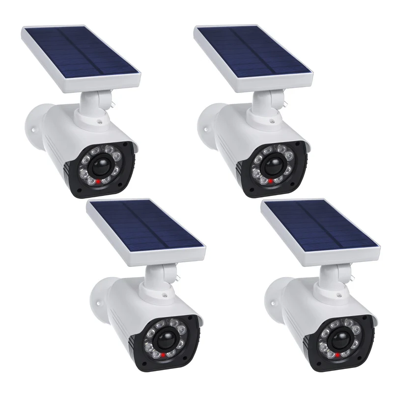 Cámara solar falsa, LED parpadeante, sensor de movimiento, iluminación LED, pegatina gratis, SOL1800S, 4 unidades