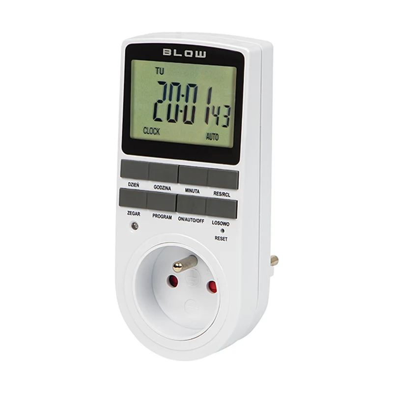 Programador temporizador digital Blow, pantalla LCD, precisión +/- 1 minuto al mes, 16 combinaciones de funcionamiento diferentes, 72-016#