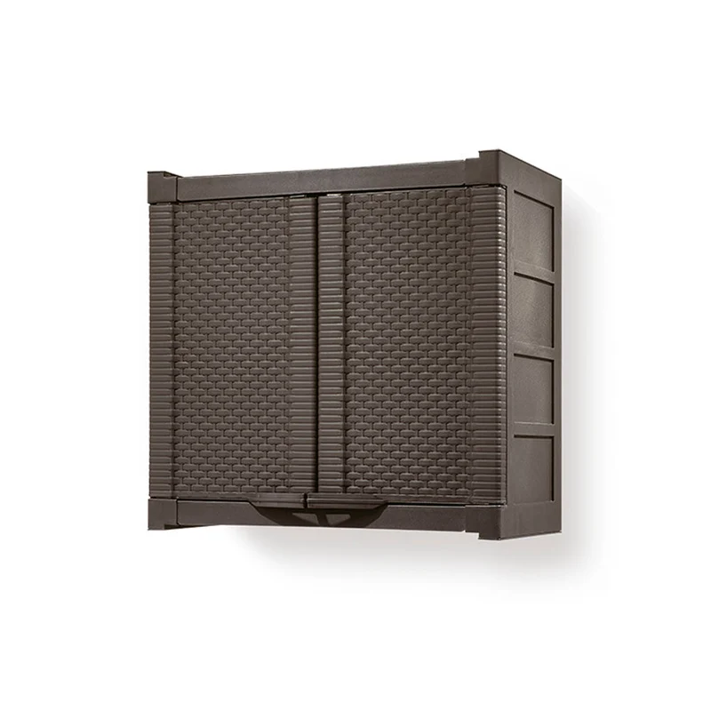 Armario Gabinete Doble Apariencia Rattan Wengue