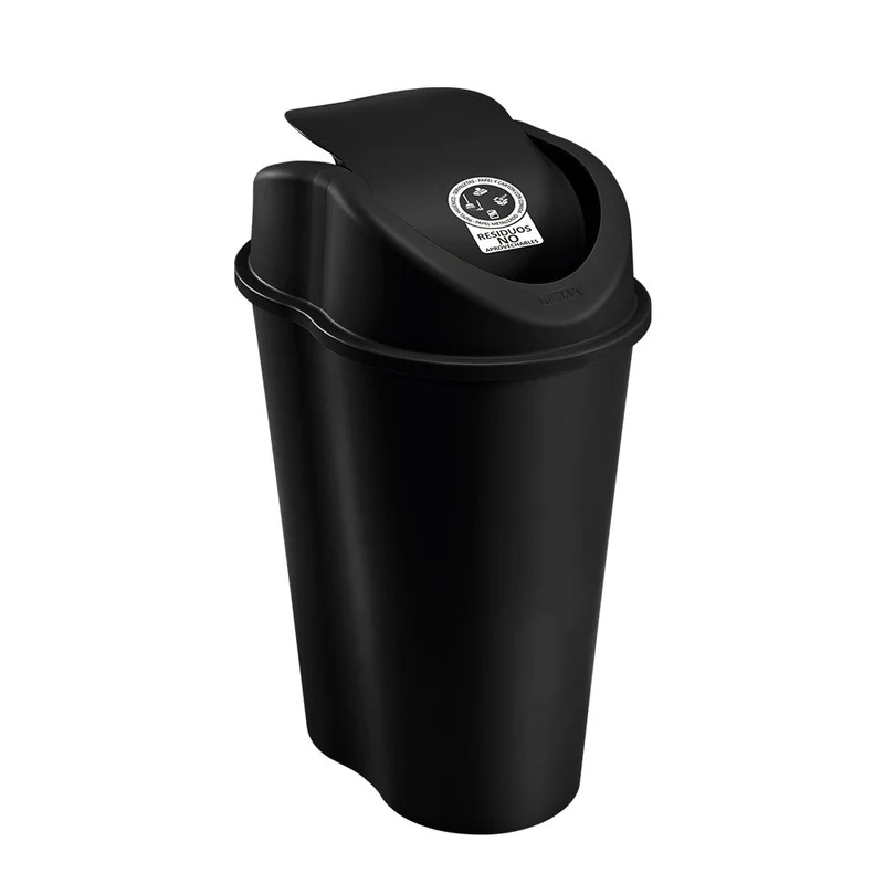 Papelera Style Tapa Vaivén 25 Litros Negro