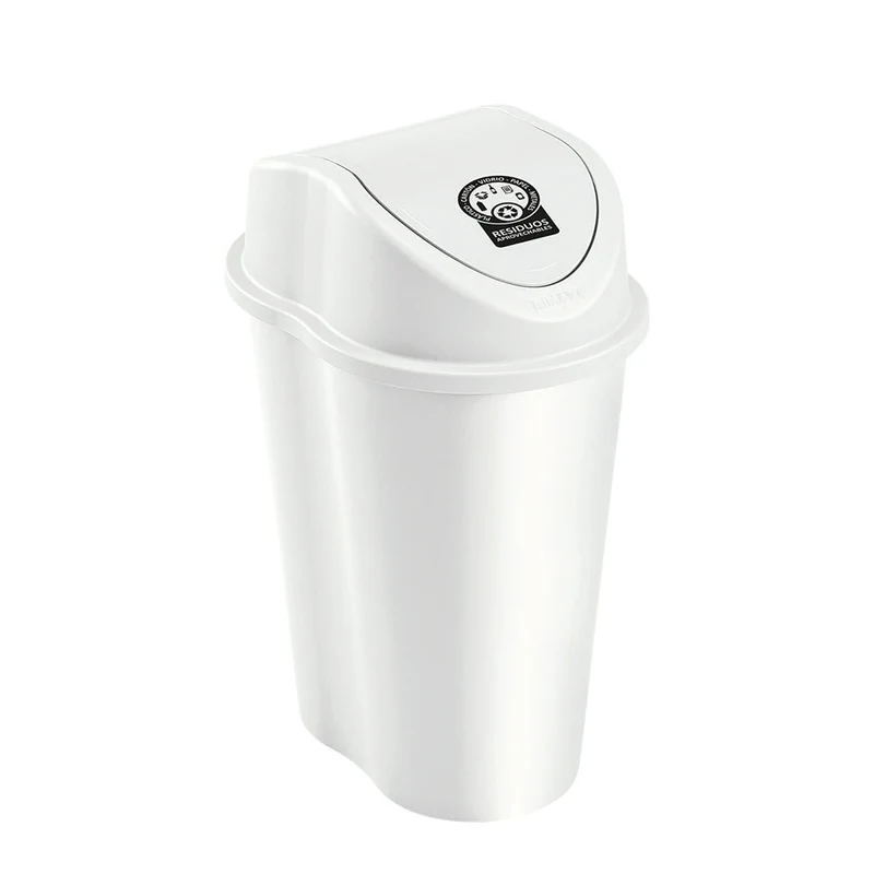 Papelera Style Tapa Vaivén 25 Litros Blanco
