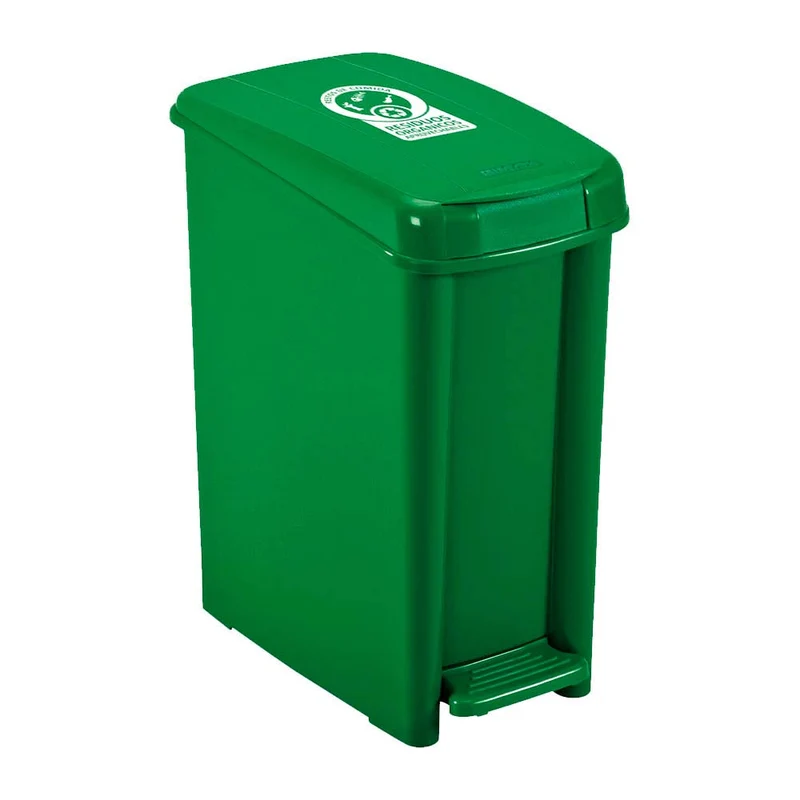 Basurero Pedal Delgado 10 Litros Verde