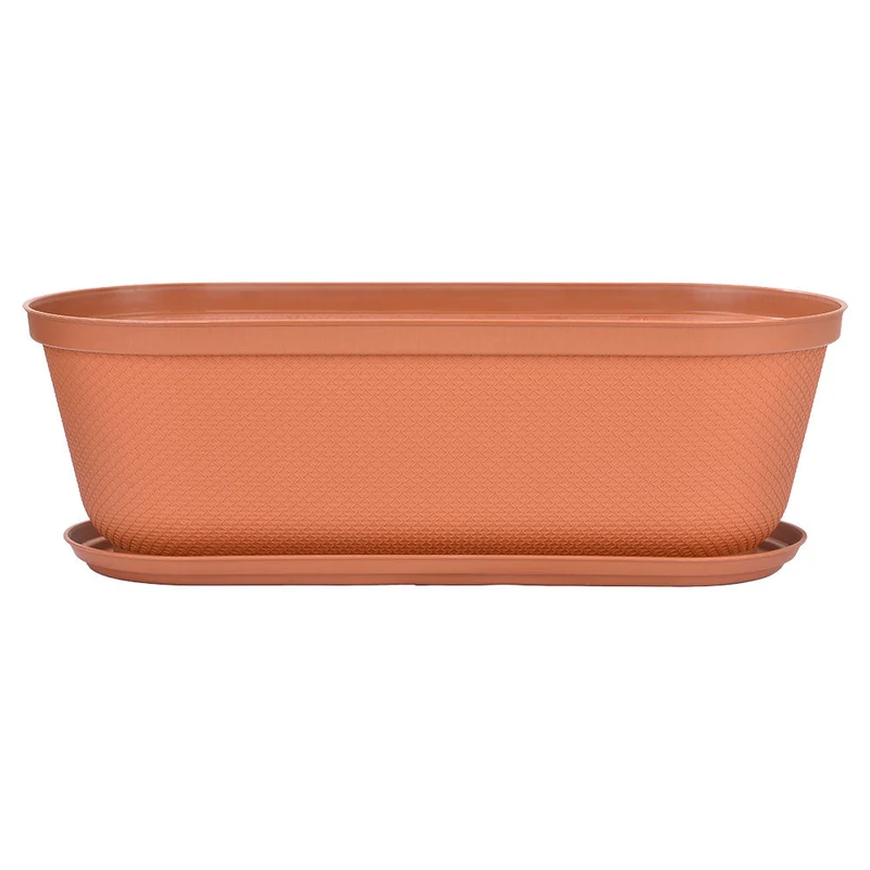 Matera Moderna Ovalada Rafia 60 cm con Terracota