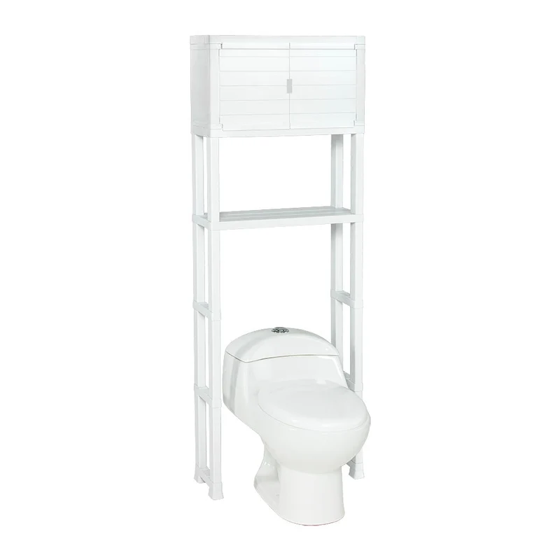 Estante Organizador con Puertas para Baño Blanco