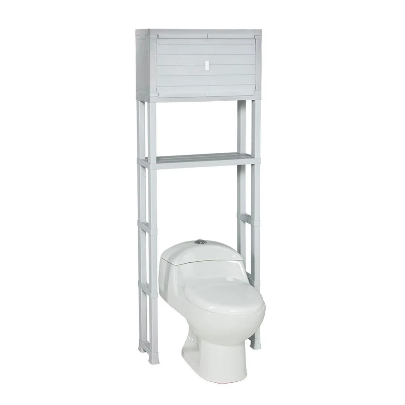 Estante Organizador con Puertas para Baño Gris Hielo