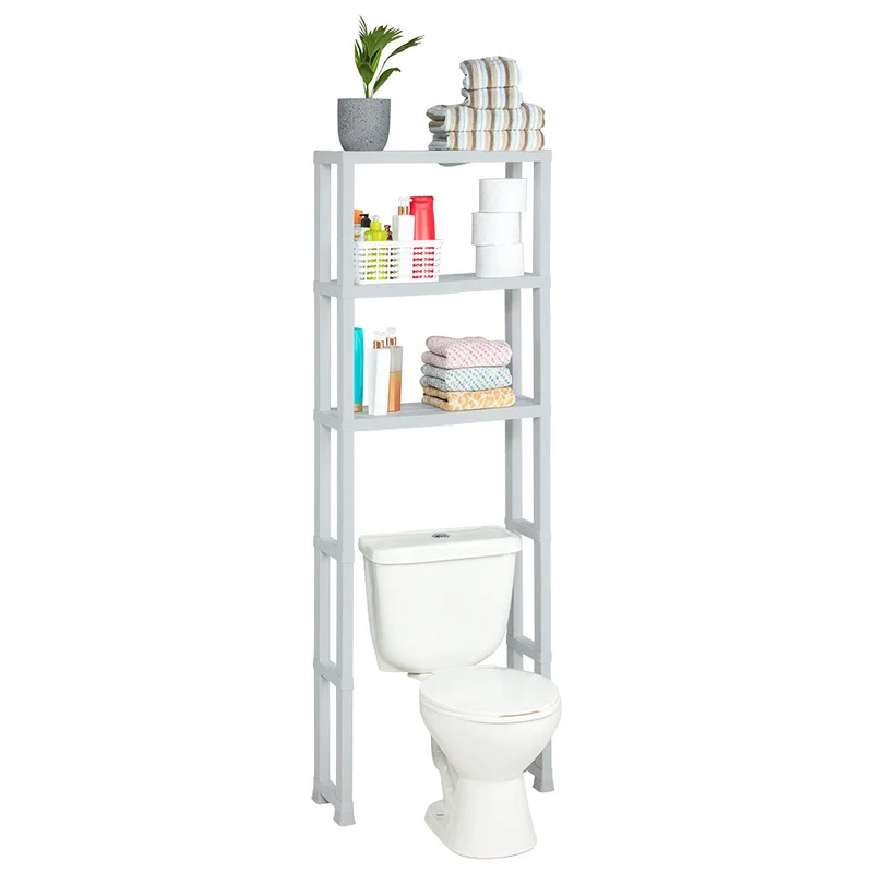 Estante Organizador 3 Niveles para Baño Gris Hielo