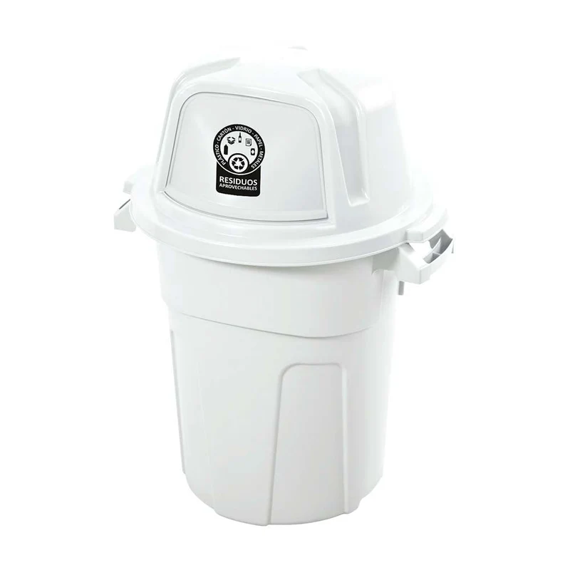 Basurero Manejo Residuos 100 Litros Blanco