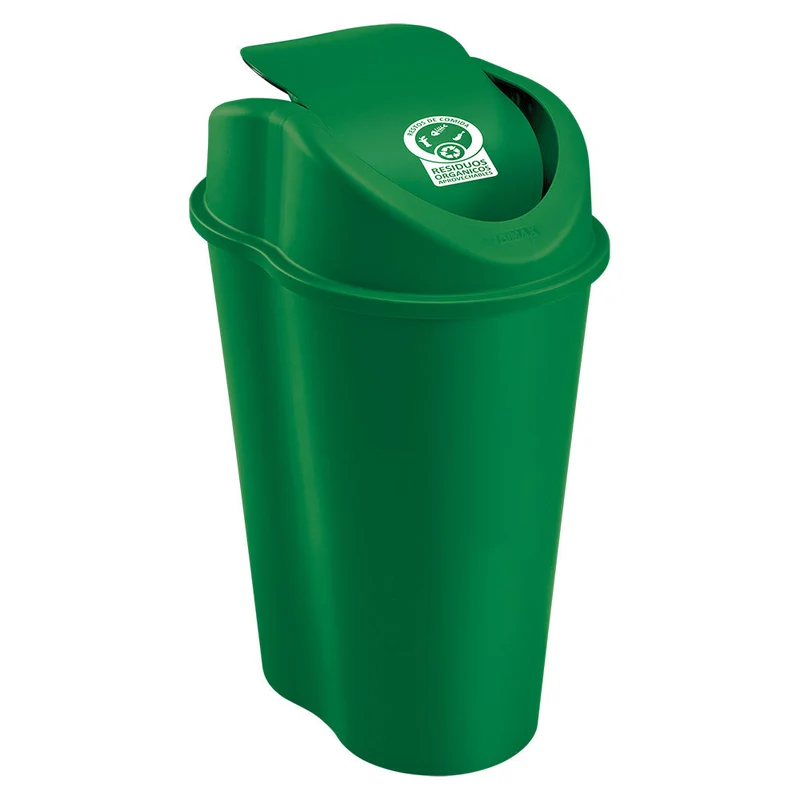 Papelera Style Tapa Vaivén 50 Litros Verde