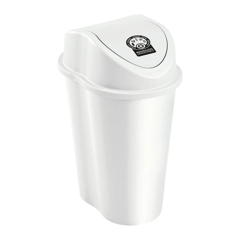 Papelera Style Tapa Vaivén 50 Litros Blanco