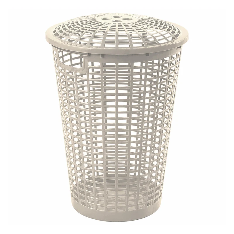 Cesta para Ropa Redonda con Manijas Taupe