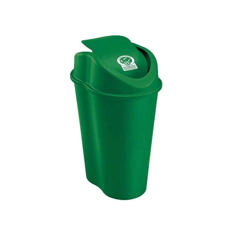 Papelera Style Tapa Vaivén 10 Litros Verde