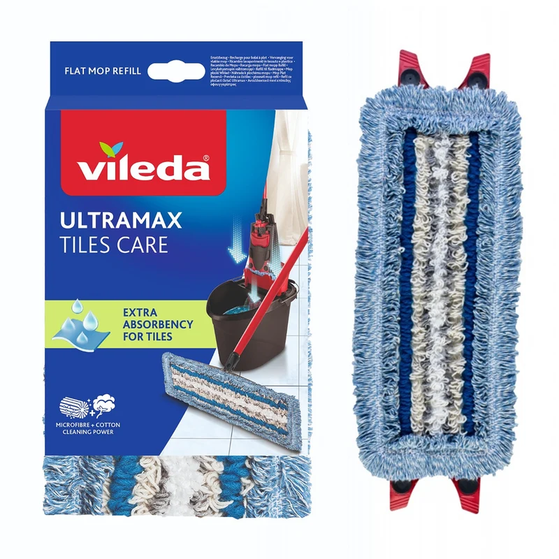 Recambio para la mopa Vileda, para limpiar baldosas y PVC, Ultramax Tiles Care