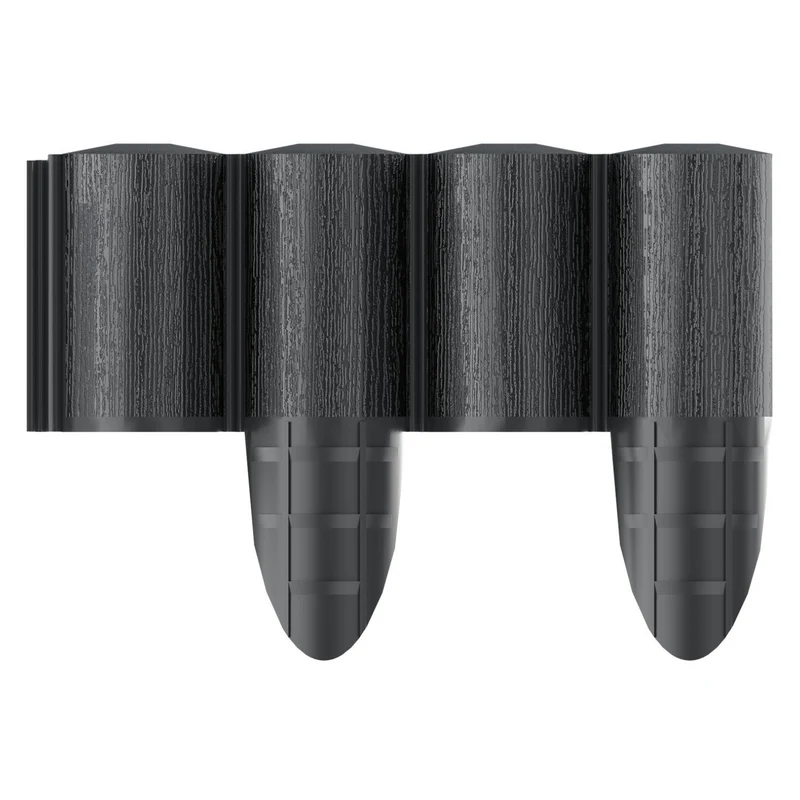 Valla de jardín Cellfast, textura de madera, resistente a las heladas, longitud 2,4 m, color antracita, 34-032