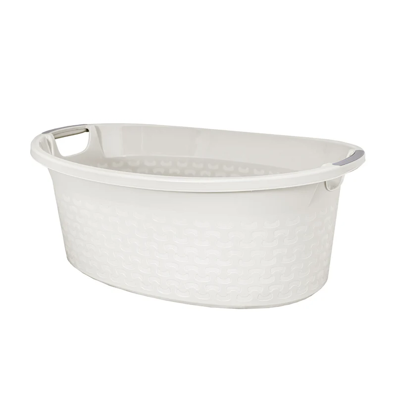 Cubeta con asas Branq Cotton 40L color blanco antiguo
