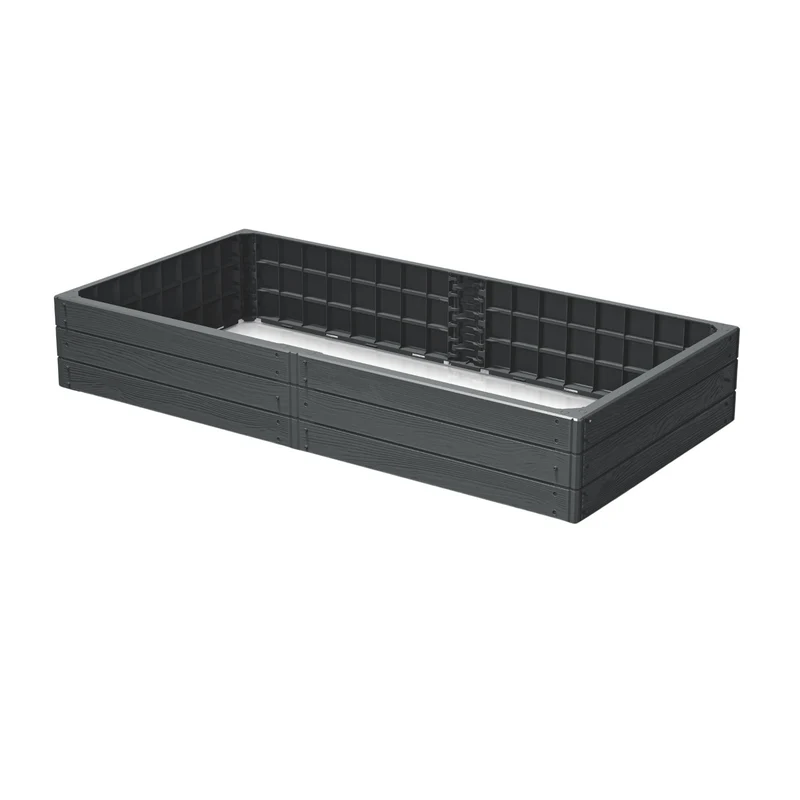 Prosperplast Cama de jardín, 149cm, Color antracita, Base Woody
