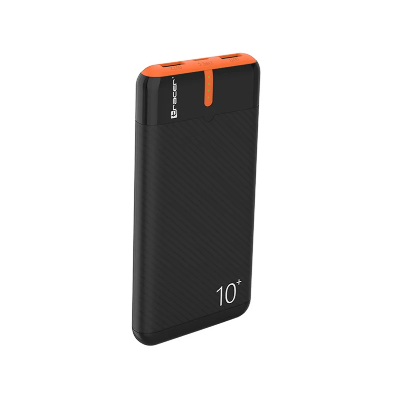 Tracer Powerbank, 10000 mAh, negro y naranja, USB C, 2A, EnerGo