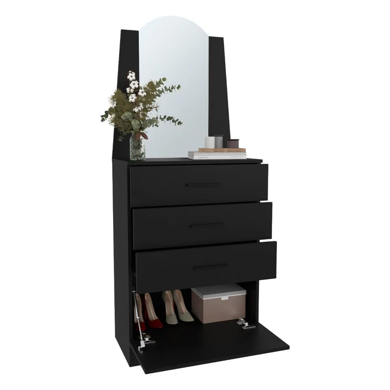 Organizador Praga, Wengue, con Tres Cajones y una Puerta