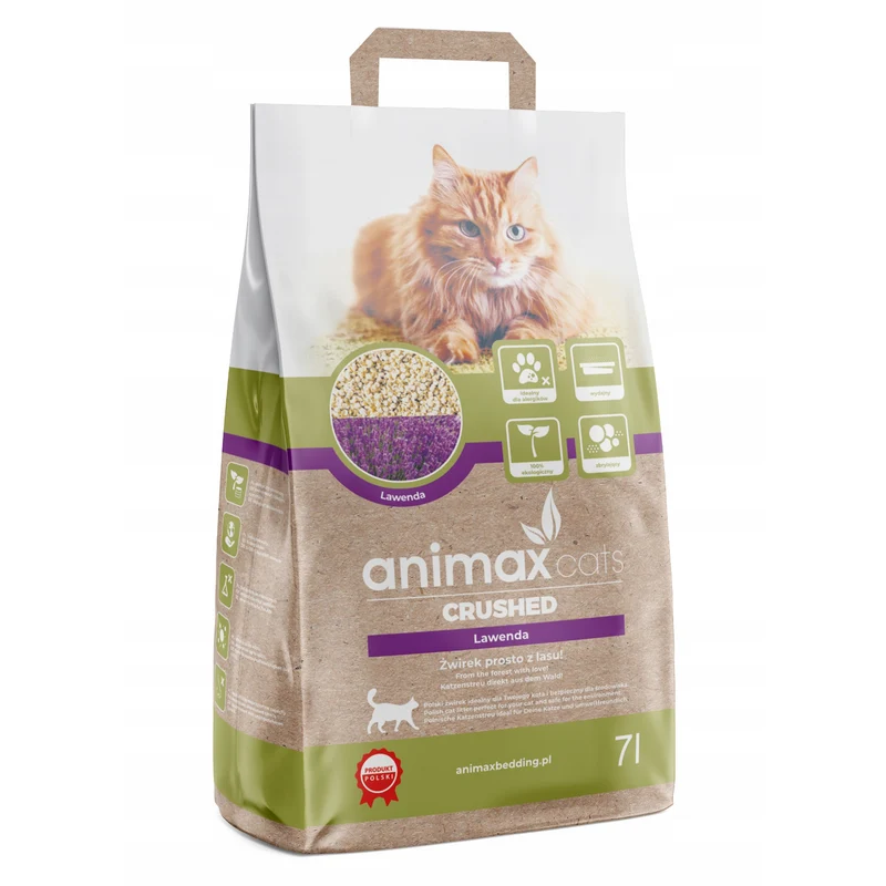 Lecho sanitario, lavanda, triturado, 7 litros, Animax