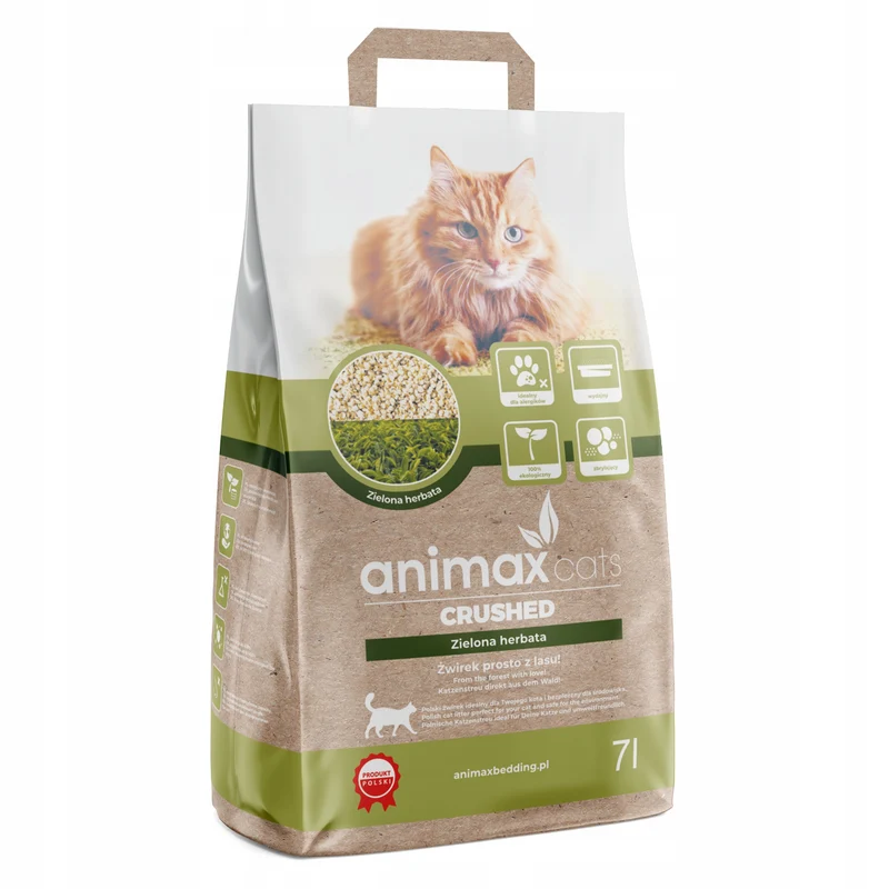 Lecho aglomerante, té verde, triturado, 7 litros, Animax