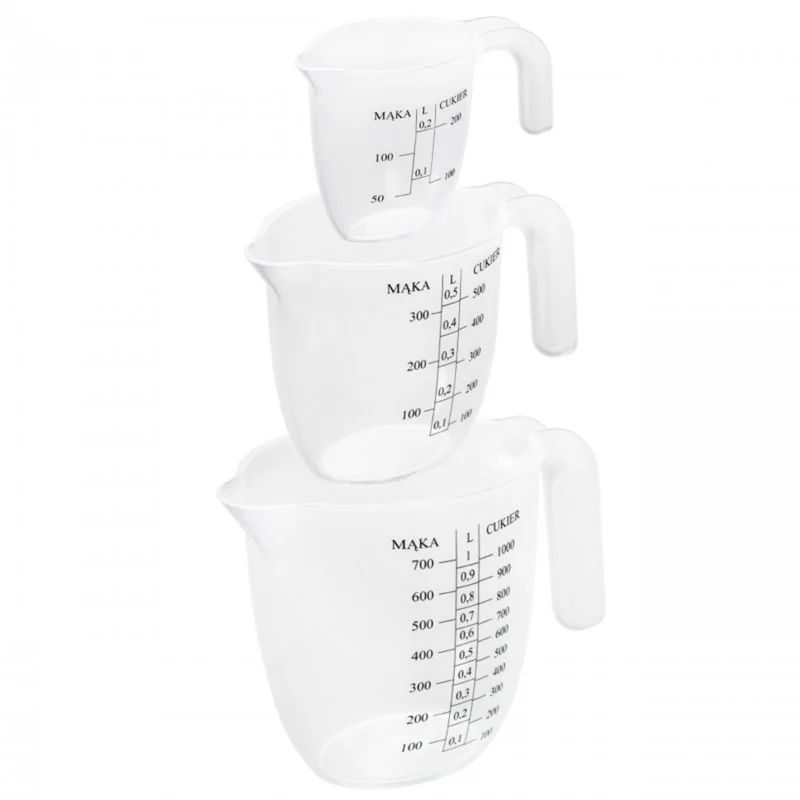 Practic Juego de tazas medidoras de cocina, 3 piezas, graduadas, 56120719