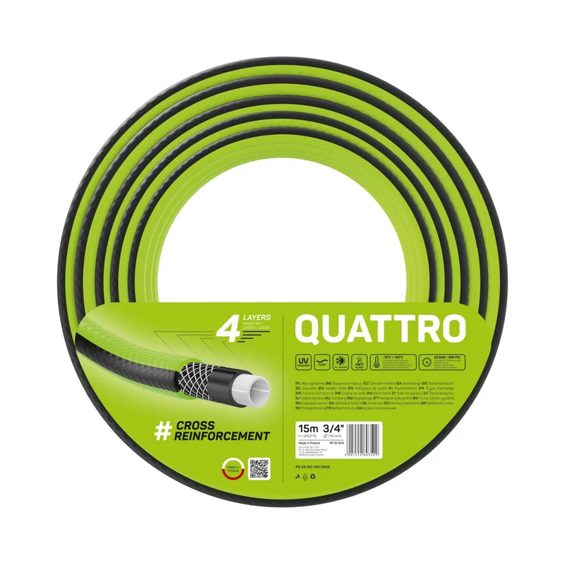 Manguera de jardín trenzada cruzada Cellfast Quattro 3/4'' 15m 4 capas