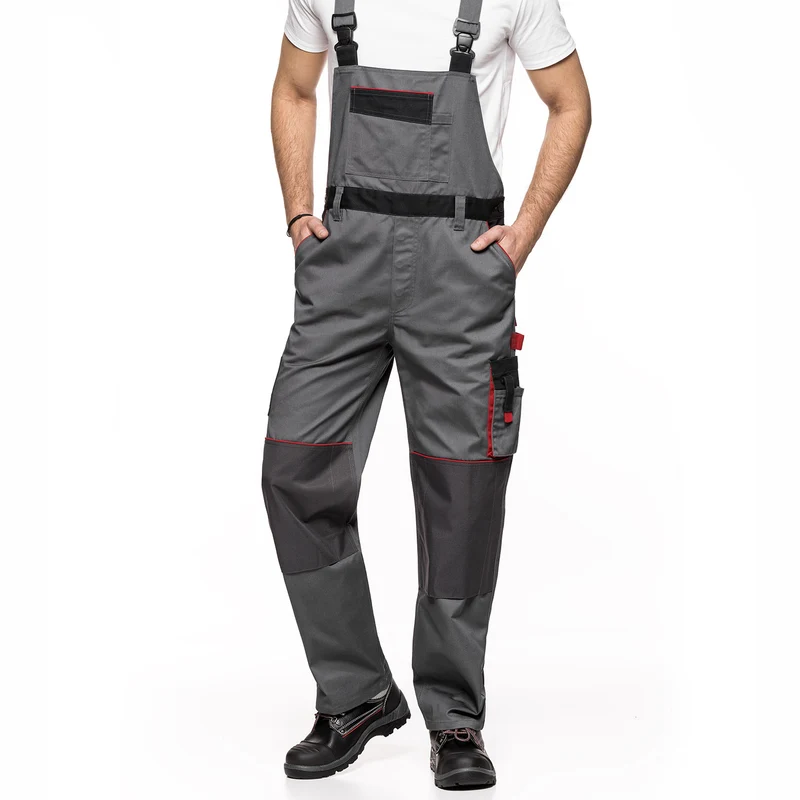 Peto con bolsillos multifuncionales, pantalón de trabajo, pantalón de hombre Gris/Negro 280g/m² LENNOX AVACORE GRIS-NEGRO Talla 48 (86-90)