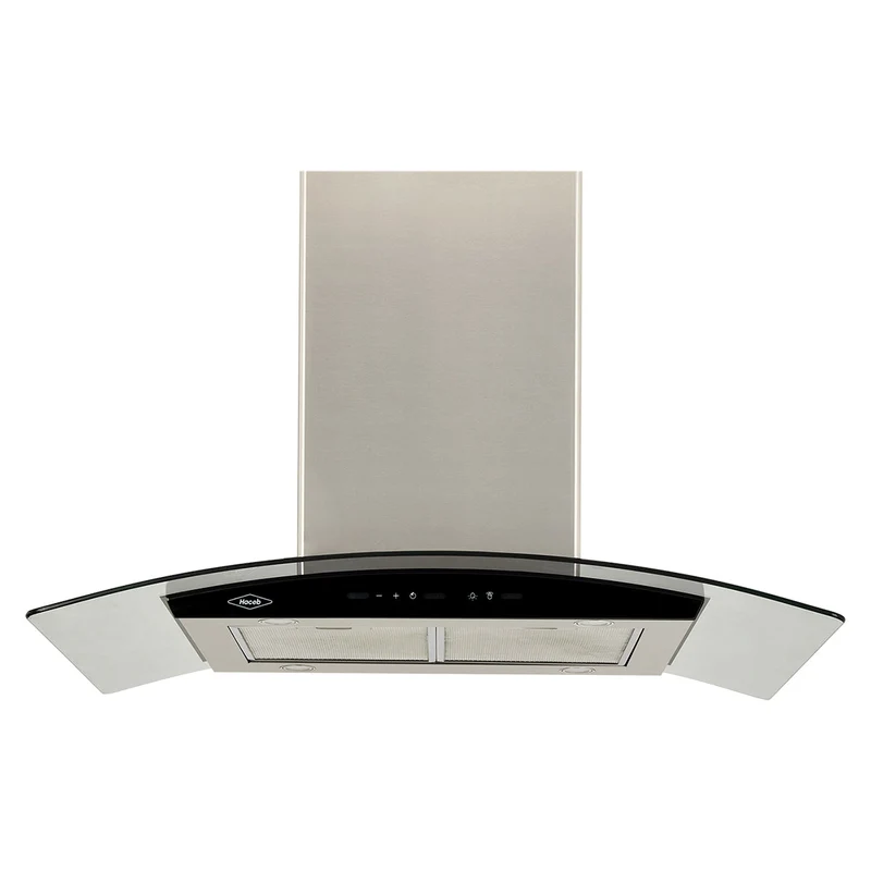 Campana Isla Vidrio Inox-negro 90 cm 3 Velocidades