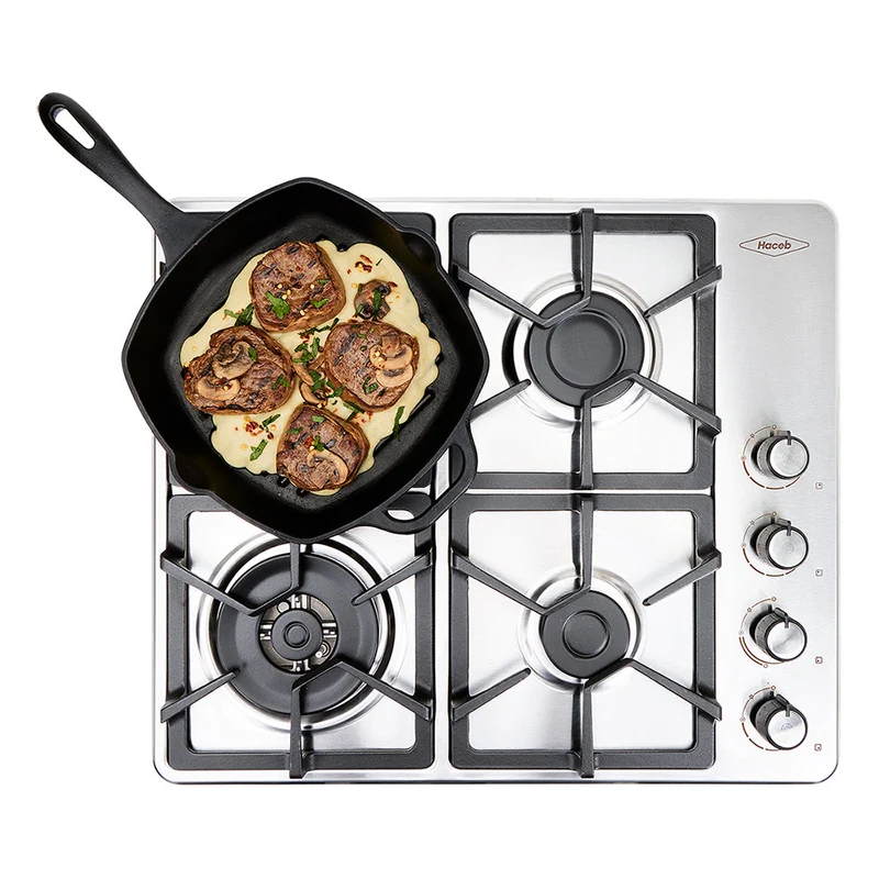 Estufa de Empotrar Haceb Inox 60x51 Hierro Fundido a Gas Natural