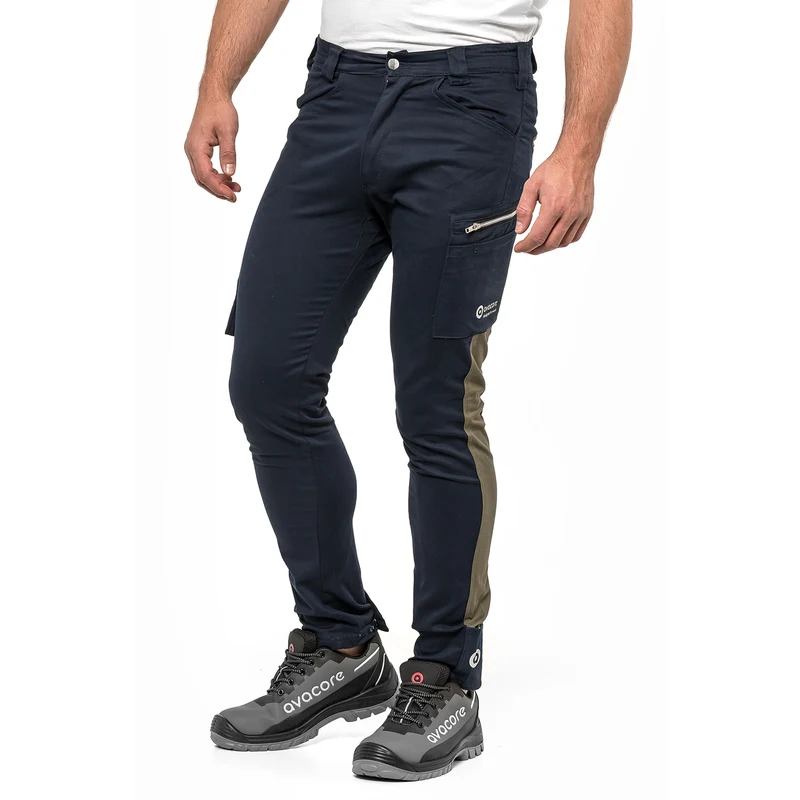 Pantalones de cintura TUBBOS en azul marino/oliva, talla 58